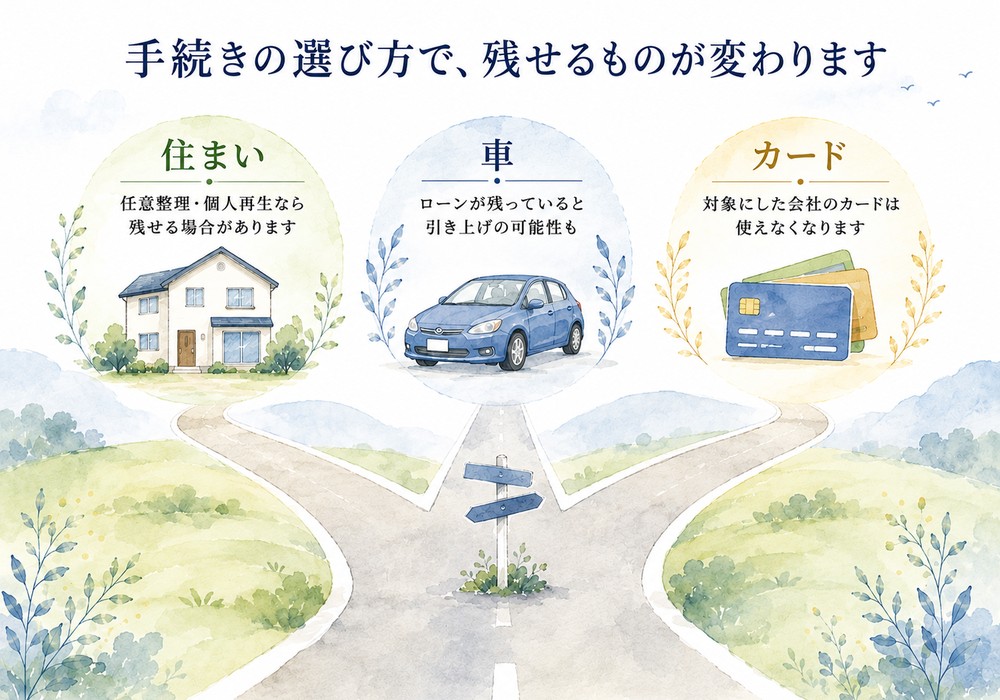 手続きの選び方で残せるものが変わる(住まい・車・カード)
